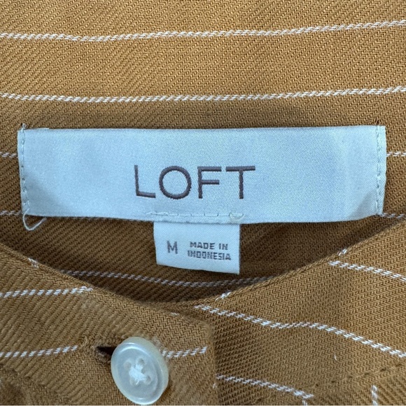 LOFT Mustard Stripe Cotton Blouse | Size M - Picture 3 of 5